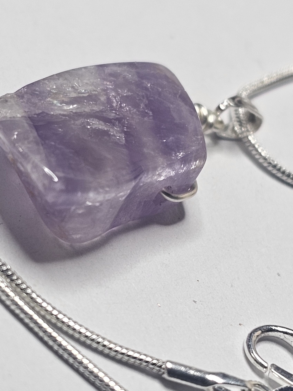 Amethyst Stone Pendant Necklace - Purple Gem - Picture 4 of 4